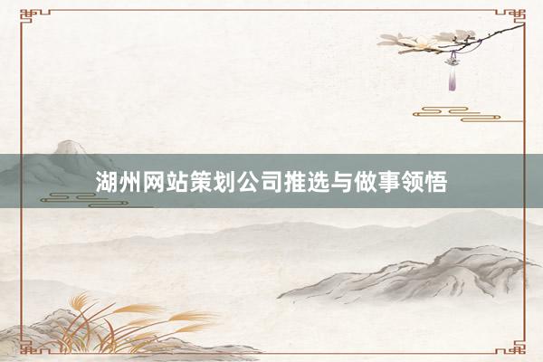 湖州网站策划公司推选与做事领悟